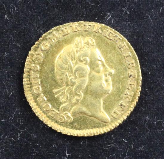 A George I gold quarter guinea, 1718,